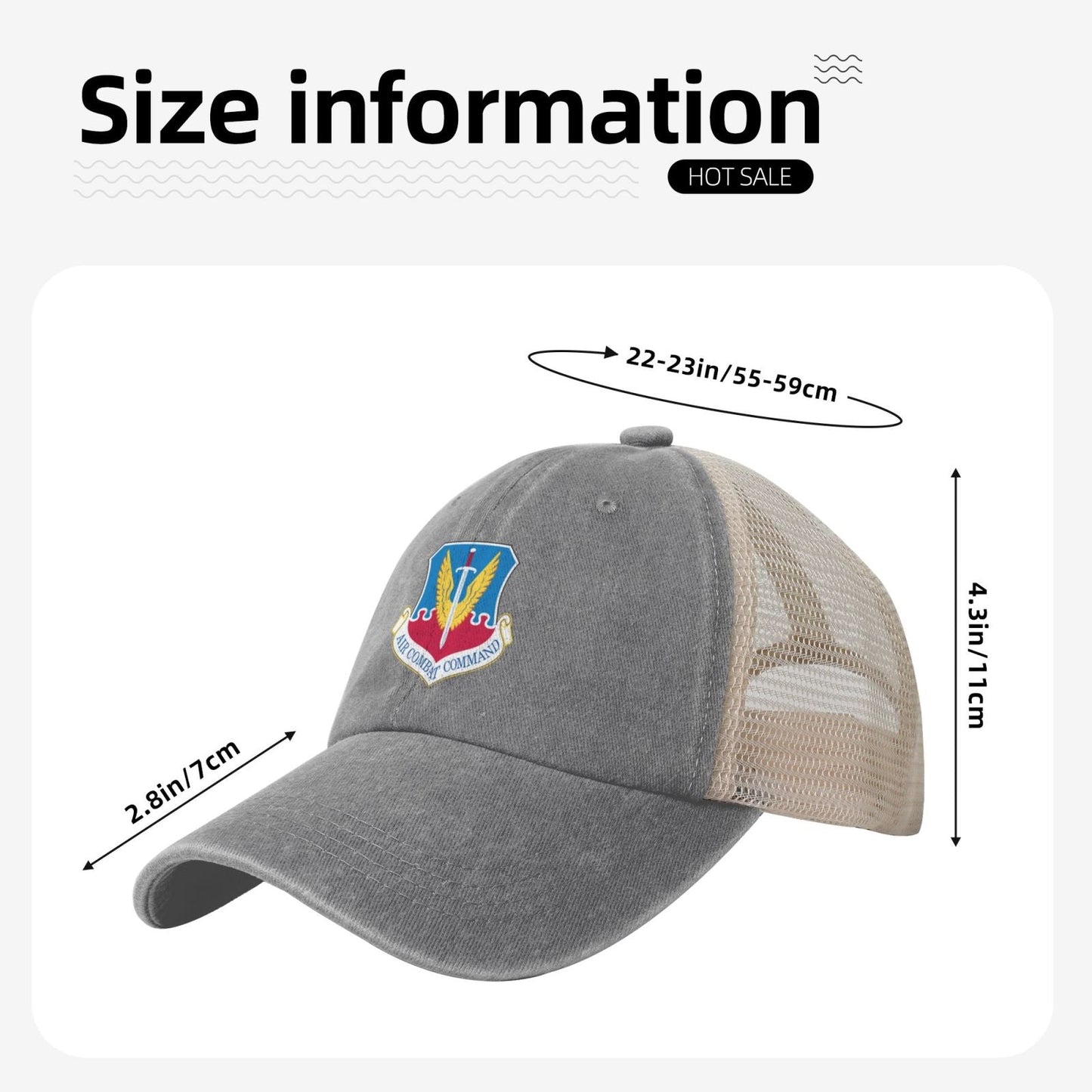 ACC Shield Printed unisex baseball cap adjustable grid baseball cap veteran gift