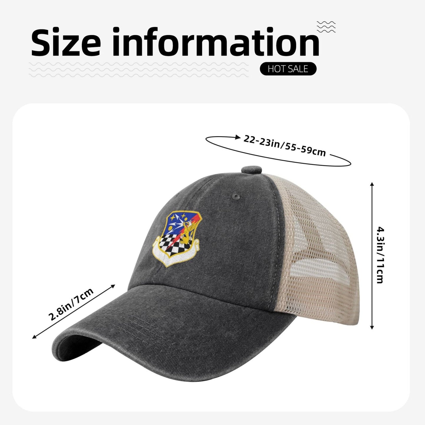 419th Fighter Wing Printed unisex baseball cap adjustable grid baseball cap veteran gift