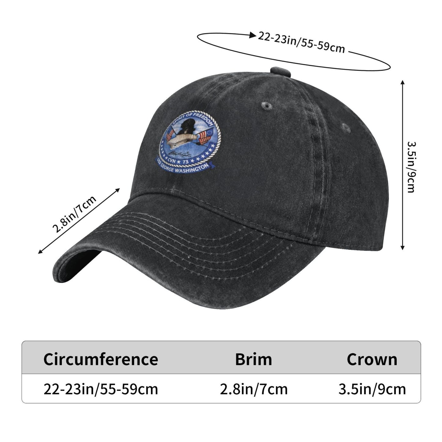 USS George Washington (CVN-73) Printed unisex baseball cap adjustable cap veteran gift