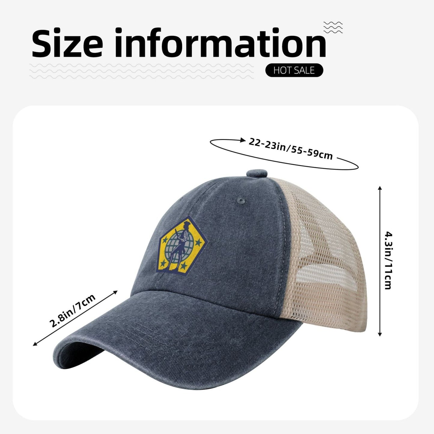 US Army HRC SSI Printed unisex baseball cap adjustable grid baseball cap veteran gift