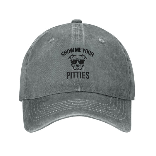 Show Me Your Pitties Pitbull Printing unisex baseball cap adjustable hats Outdoor leisure hat trucker cap