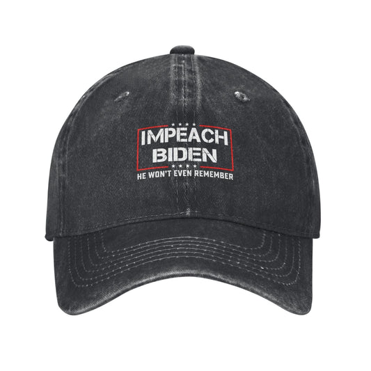 IMPEACH BIDE N Printed unisex baseball cap adjustable cap outdoor sunshade trucker hat