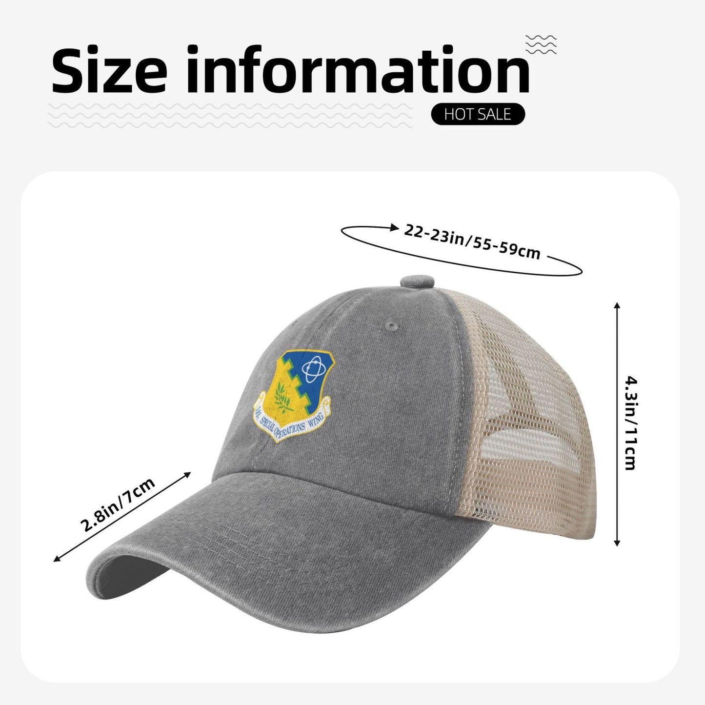 193d Special Operations Wing Printed unisex baseball cap adjustable grid baseball cap veteran gift