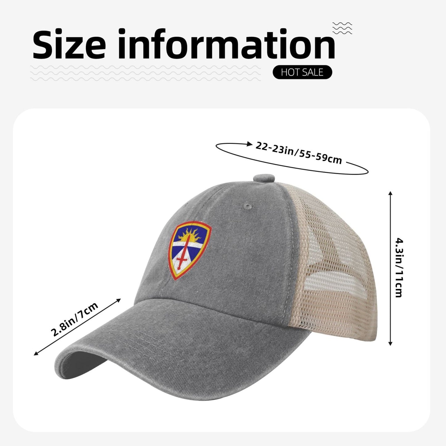 United States Army Test And Evaluation Command SSI Printed unisex baseball cap adjustable grid baseball cap veteran gift