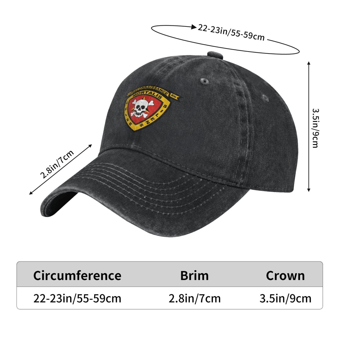 3rdreconbatt.svg Printed unisex baseball cap adjustable cap veteran gift