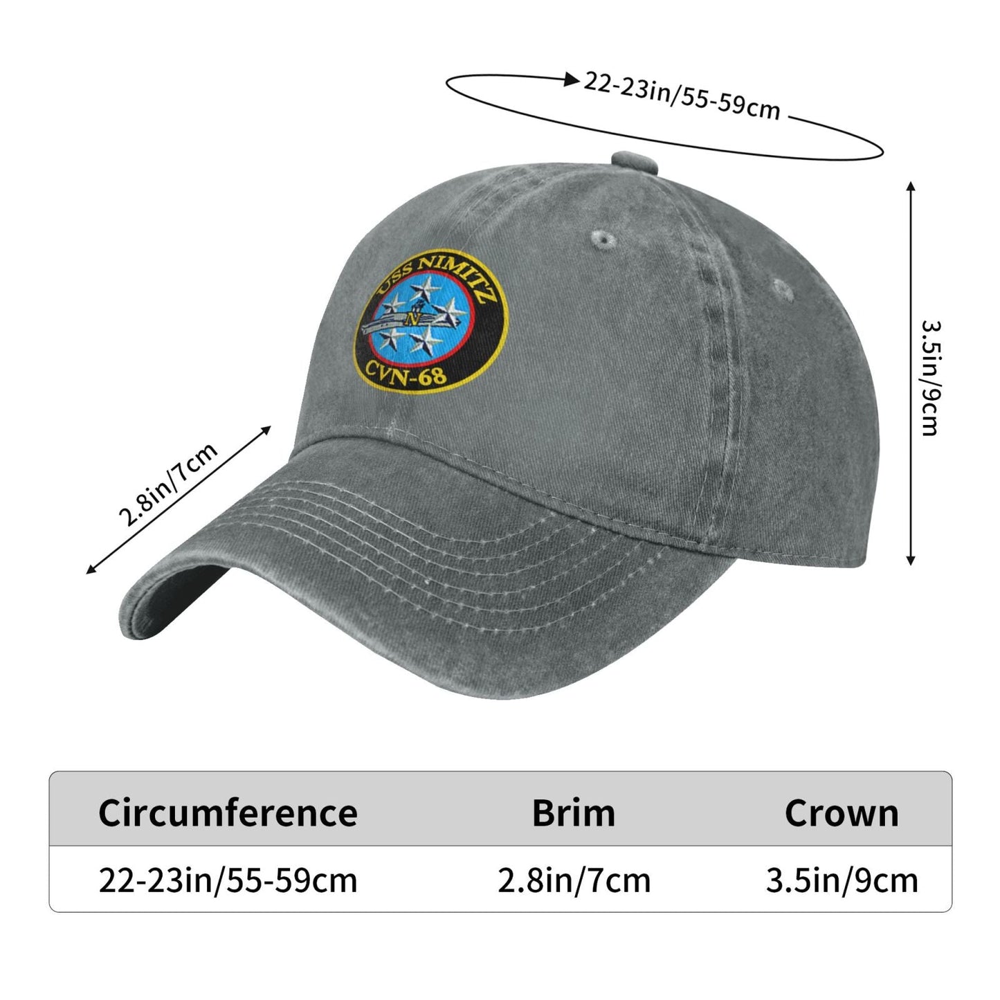 USS Nimitz (CVN-68) Printed unisex baseball cap adjustable cap veteran gift