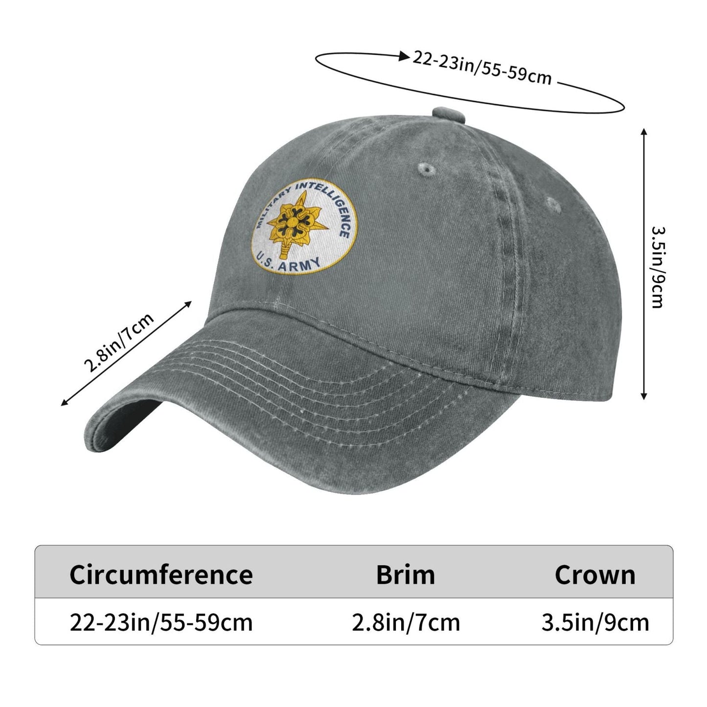 U.S. ARMY MILITARY INTELLIGENCE Printed unisex baseball cap adjustable cap outdoor sunshade trucker hat