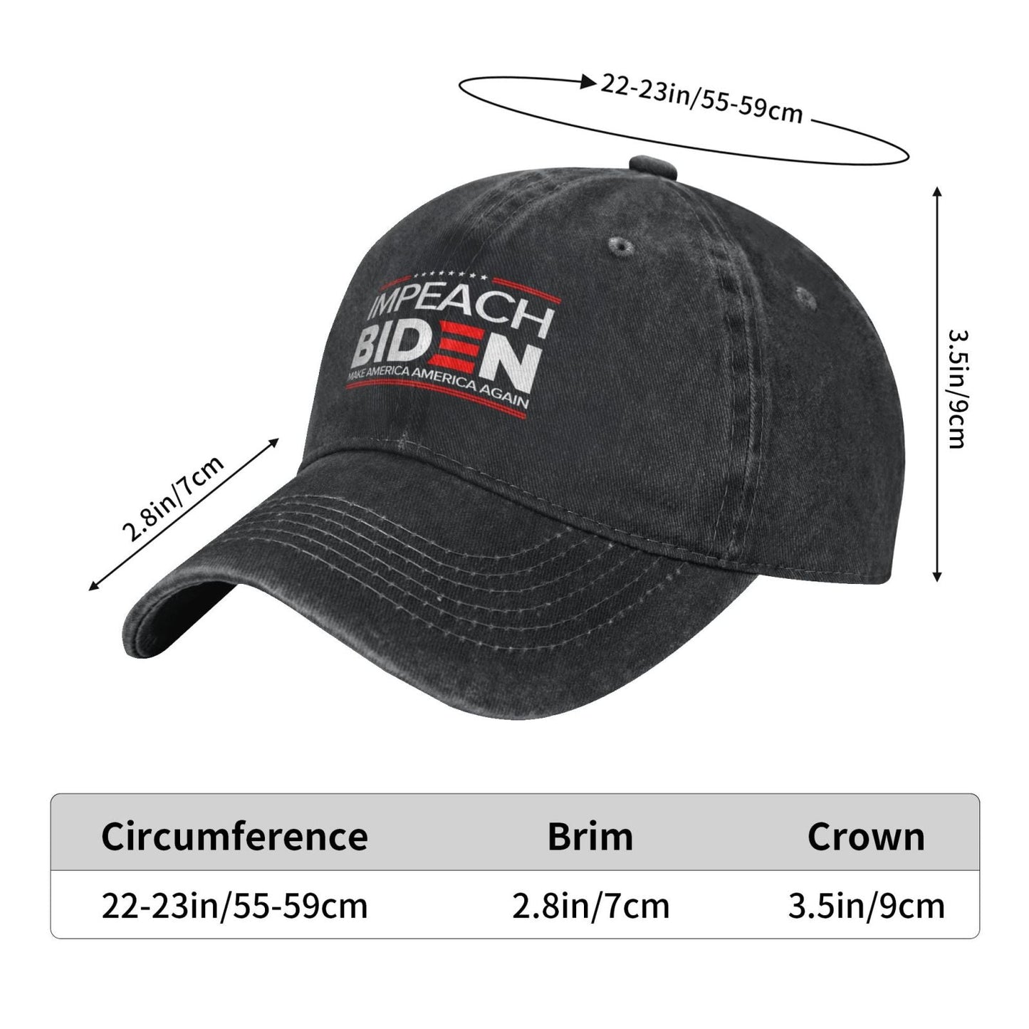 Joe Biden Funny Humor IMPEACH BIDE N Printed unisex baseball cap adjustable cap outdoor sunshade trucker hat