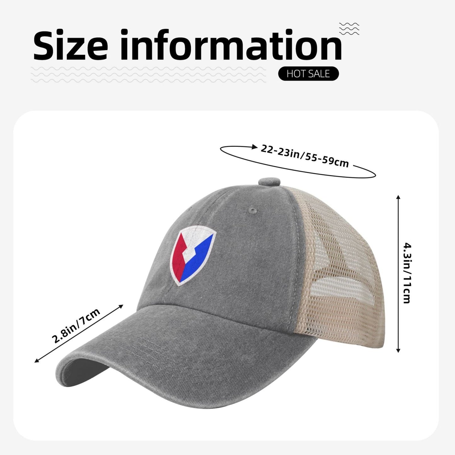 AMC Shoulder Insignia Printed unisex baseball cap adjustable grid baseball cap veteran gift