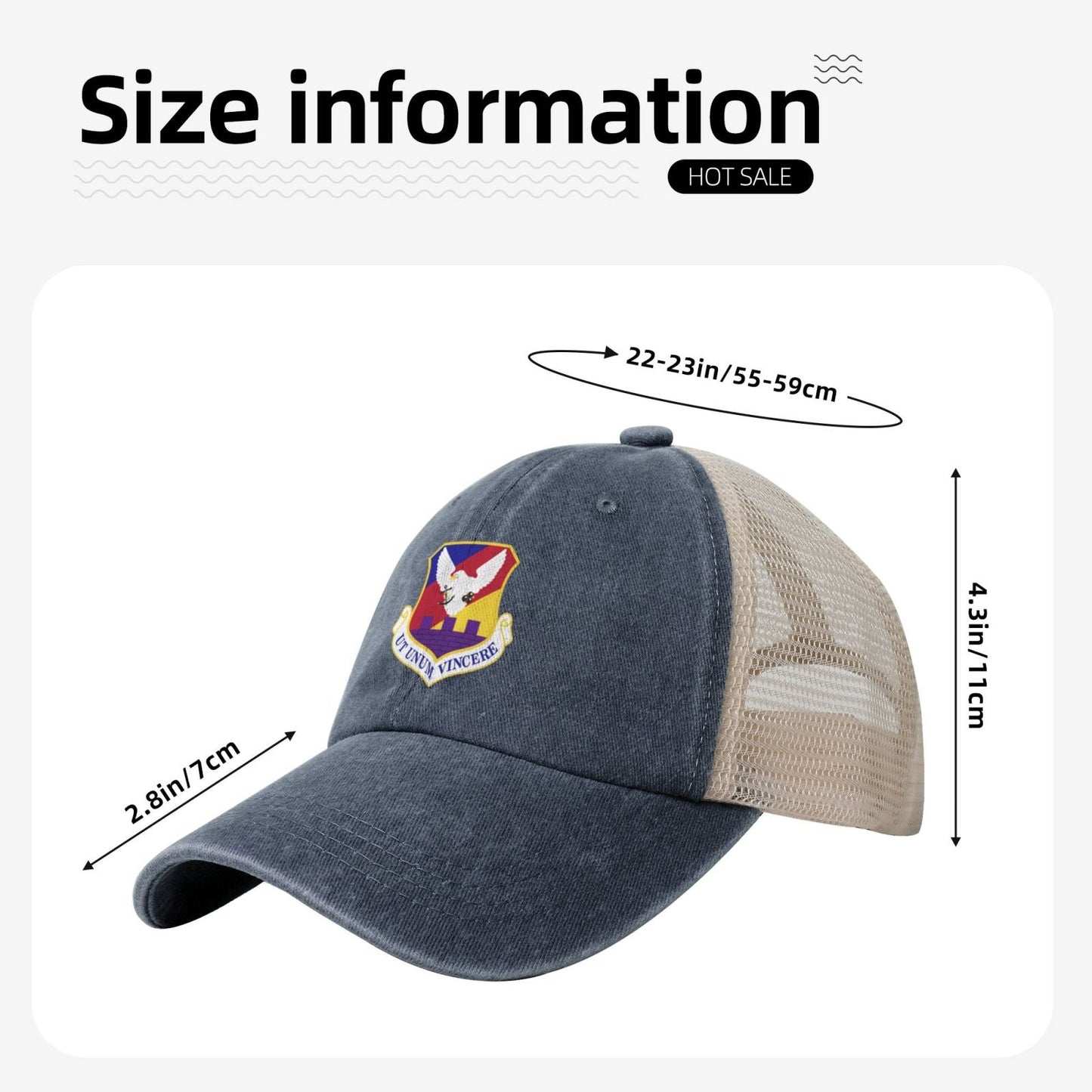 87th Air Base Wing-Emblem Printed unisex baseball cap adjustable grid baseball cap veteran gift