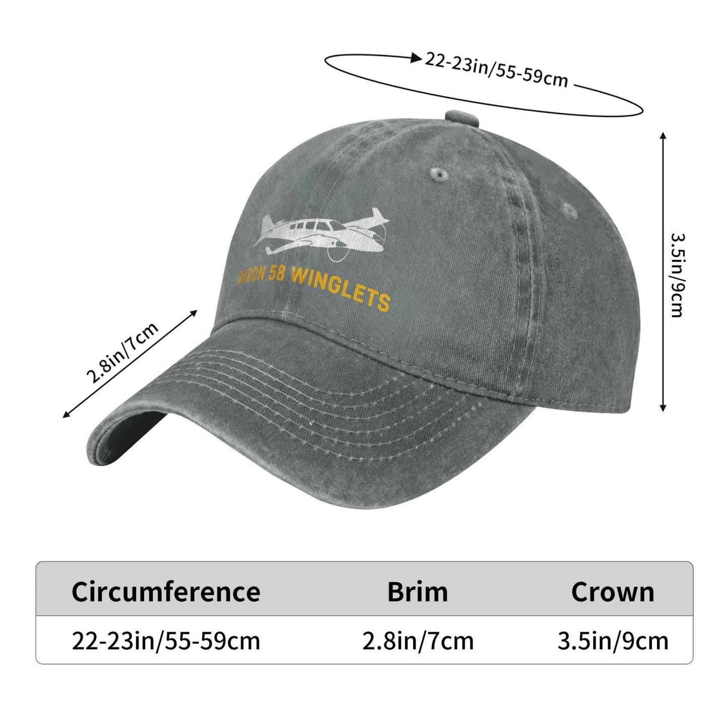 Baron 58 Winglets Printing unisex baseball cap adjustable hats Outdoor leisure hat veteran gift