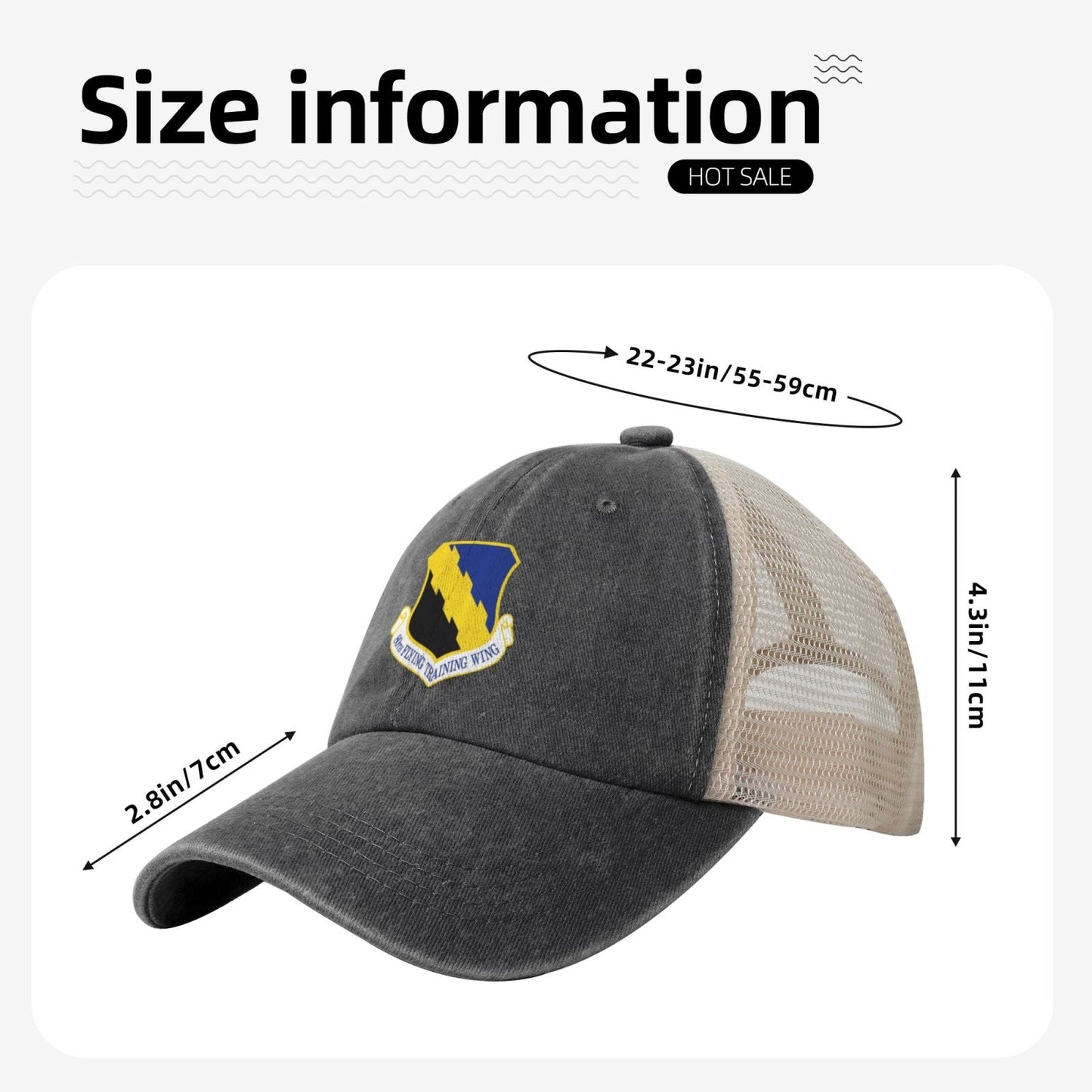 80th Flying Training Wing Printed unisex baseball cap adjustable grid baseball cap veteran gift