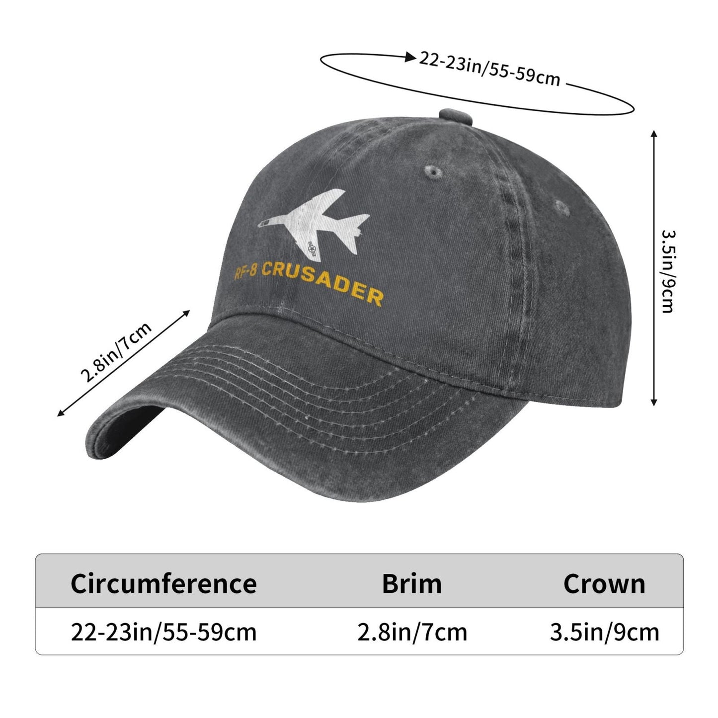 RF-8 Crusader Printing unisex baseball cap adjustable hats Outdoor leisure hat veteran gift