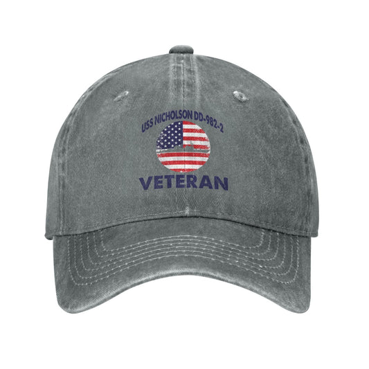 USS Nicholson (DD-982) -2 print Unisex baseball cap adjustable sport hat veteran