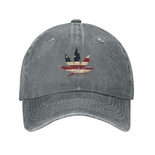 USA Flag Marijuana Leaf US Flag Funny Printing unisex baseball cap adjustable hats Outdoor leisure hat trucker cap