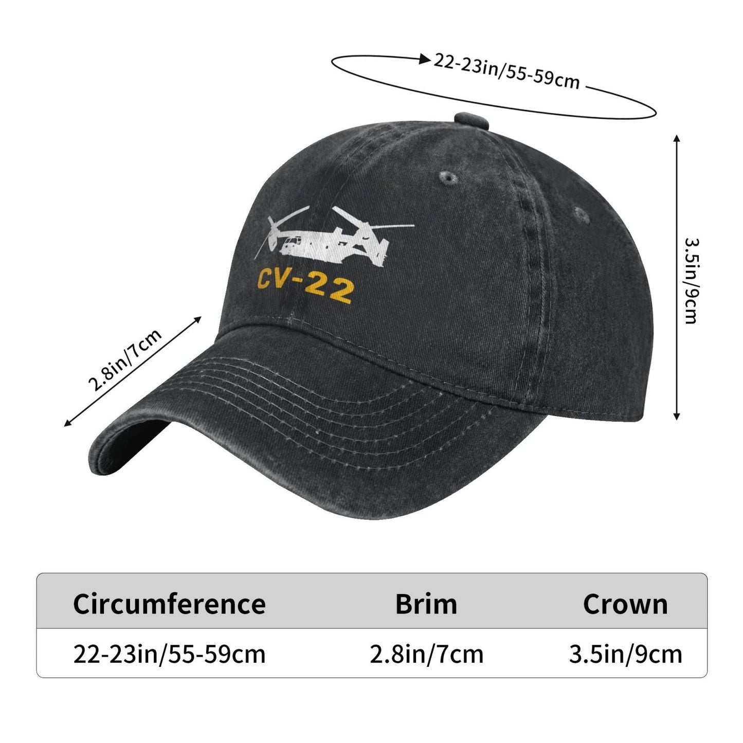 CV-22 Printing unisex baseball cap adjustable hats Outdoor leisure hat veteran gift