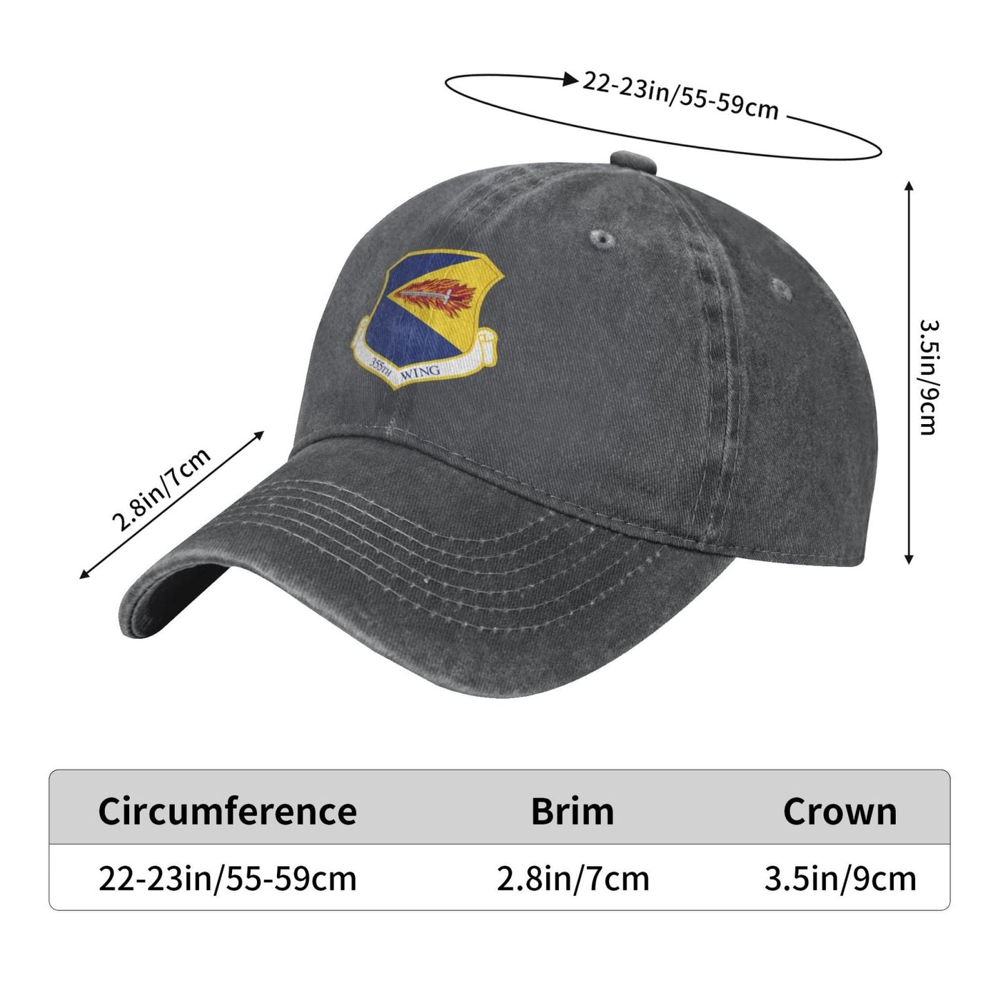355th Wing Printing unisex baseball cap adjustable cap veteran gift