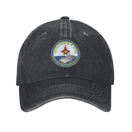 USS George H.W. Bush (CVN-77) Printed unisex baseball cap adjustable cap veteran gift