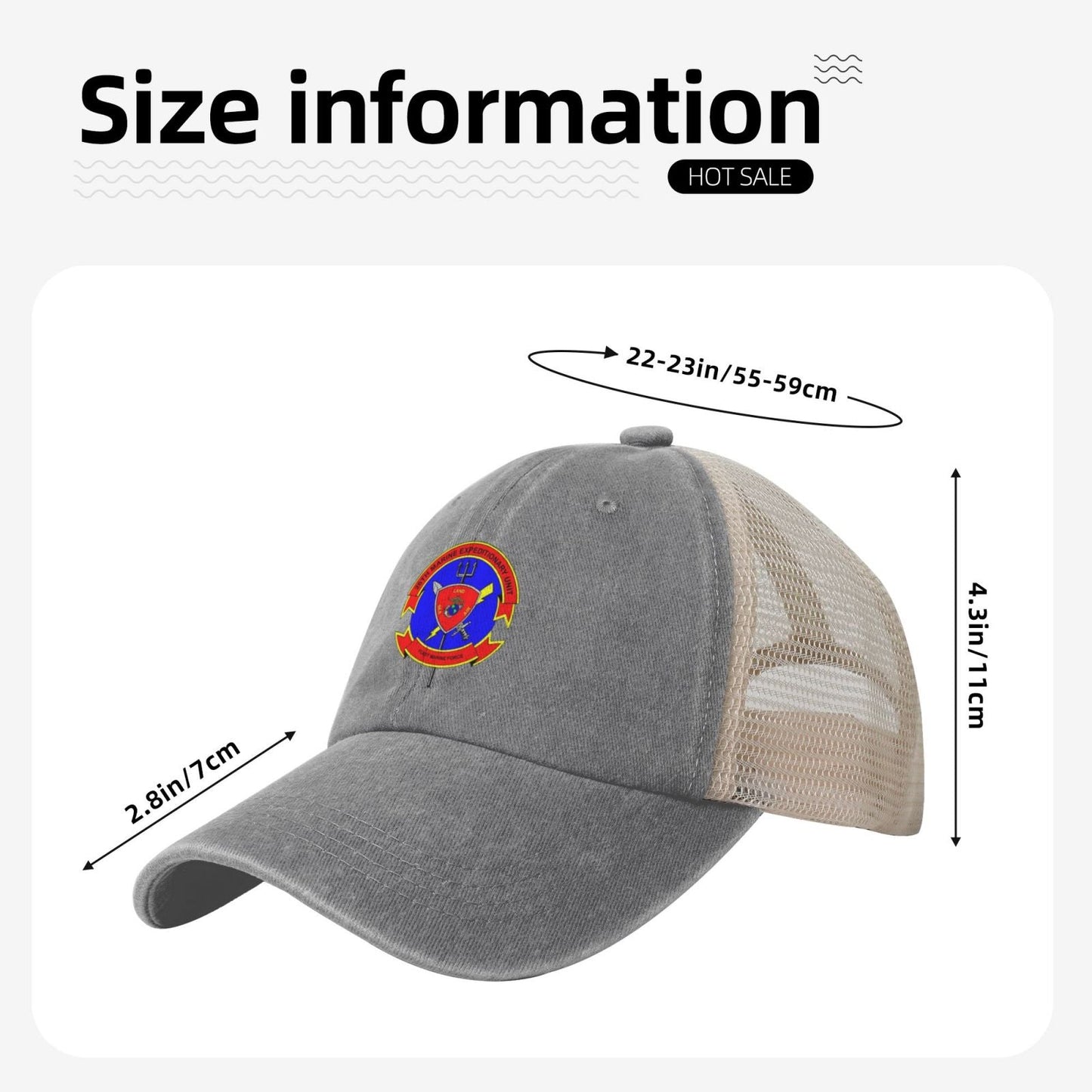 Updated MEU Trans Printed unisex baseball cap adjustable grid baseball cap veteran gift