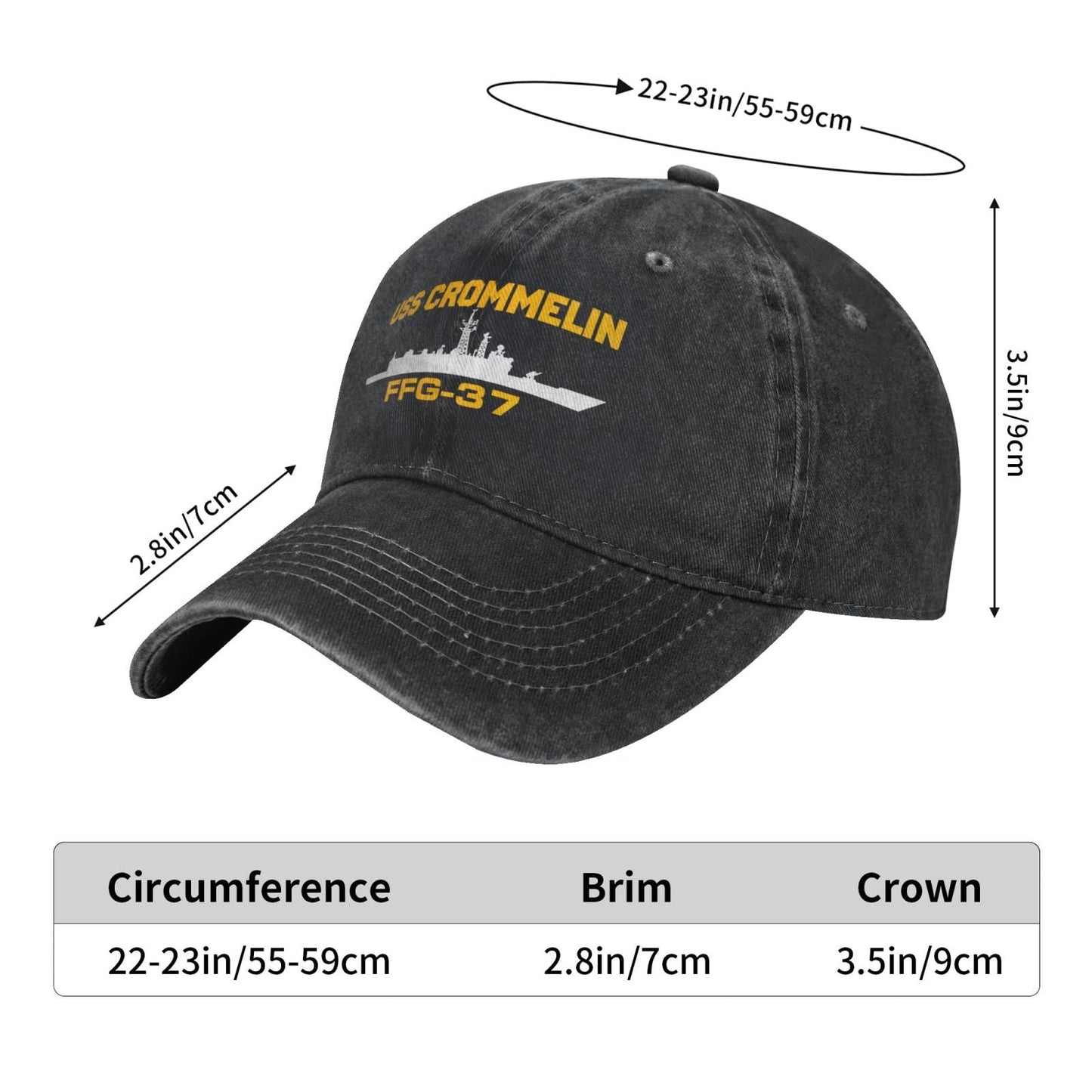 USS Crommelin (FFG-37) Printed unisex baseball cap adjustable cap veteran gift