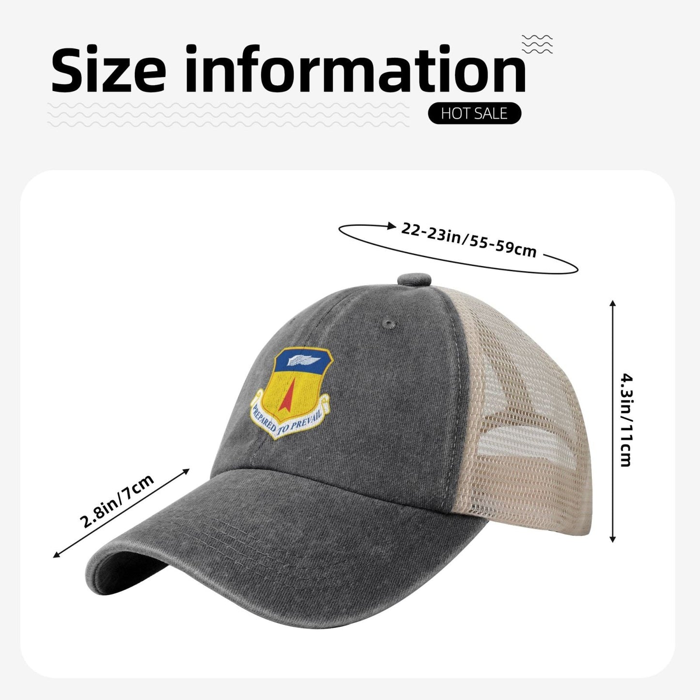 36th_Wing Printed unisex baseball cap adjustable grid baseball cap veteran gift