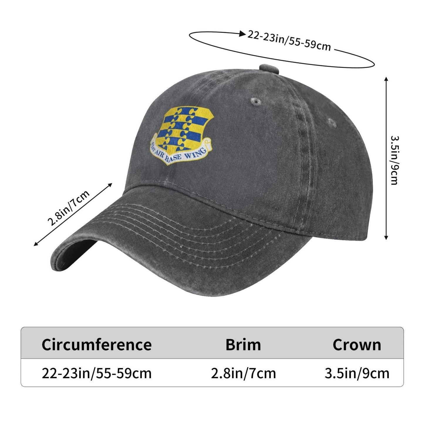 61st Air Base Wing Printed unisex baseball cap adjustable cap veteran gift
