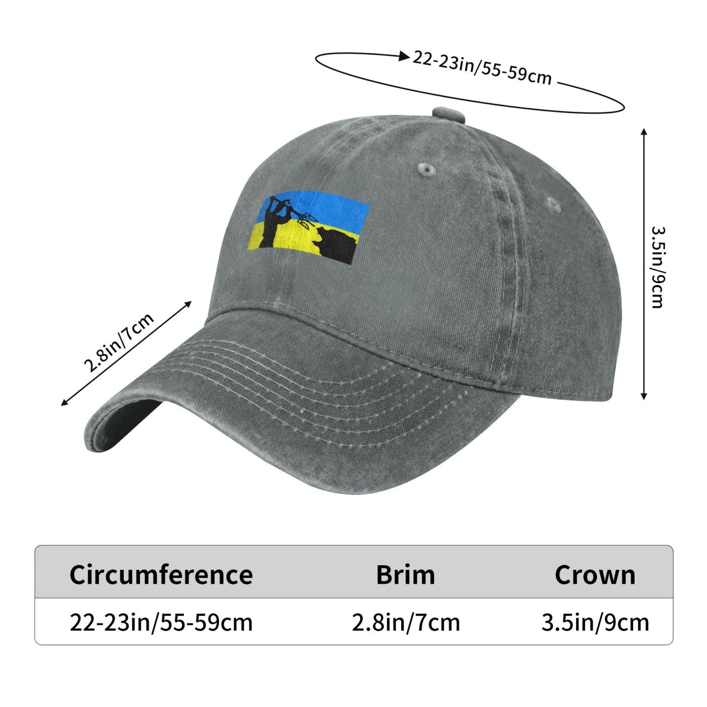 Trident Ukraine Warrior Stand With Ukrainian Printed unisex baseball cap adjustable cap outdoor sunshade trucker hat