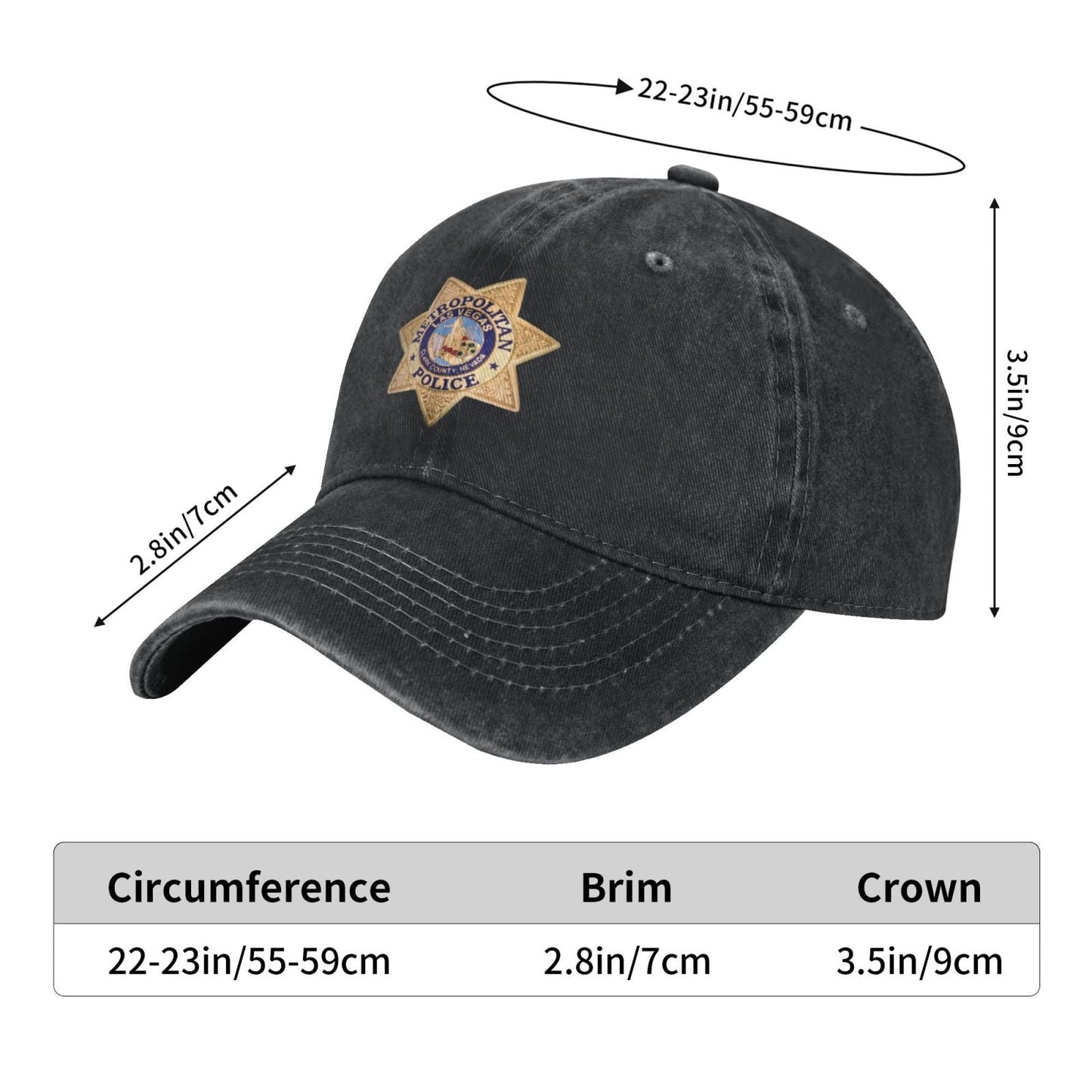 Las Vegas Metropolitan Police Department Printing unisex baseball cap adjustable cap veteran gift