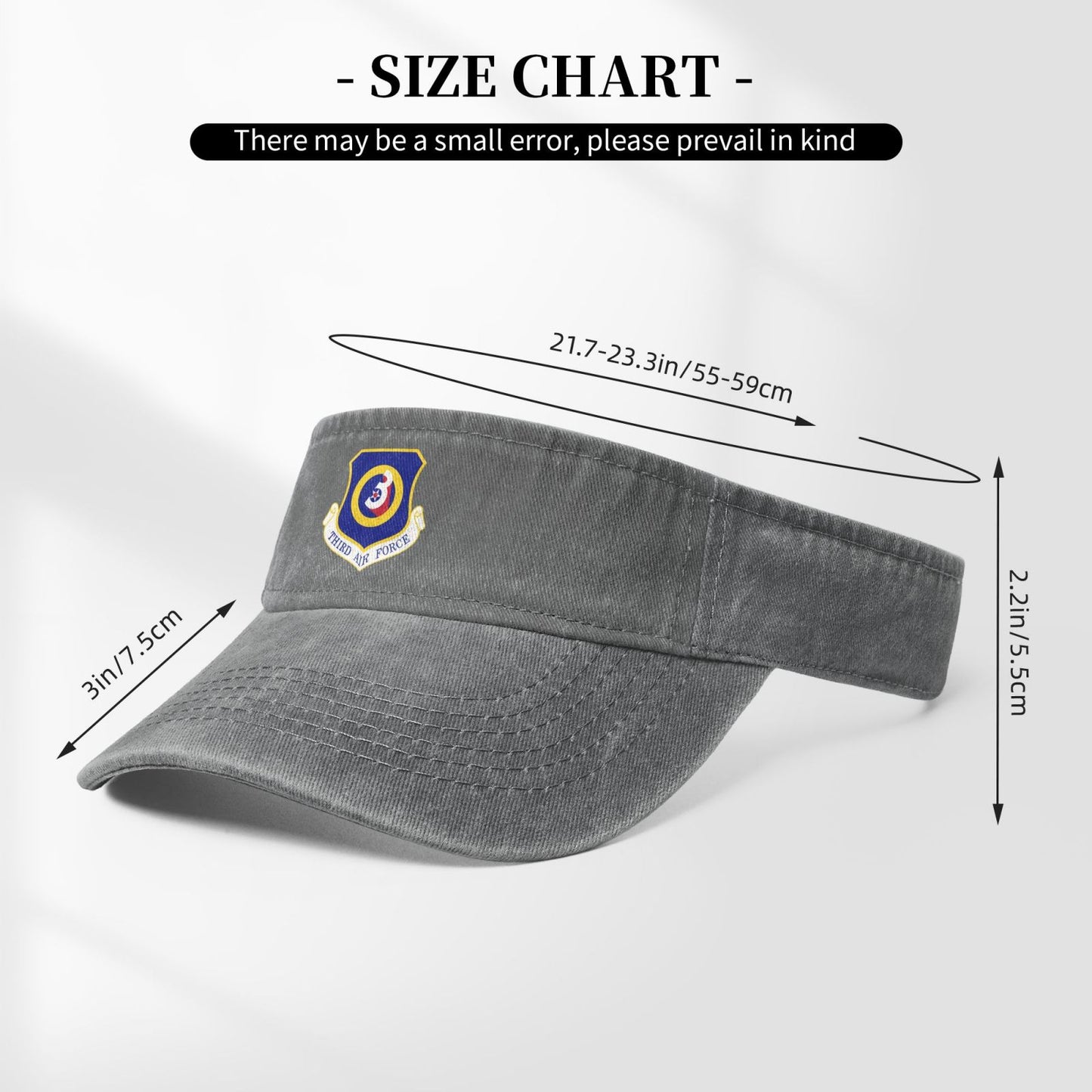 Third Air Force Emblem Printing adjustable Empty Top Baseball Sun Cap unisex outdoor sport hat veterans gift