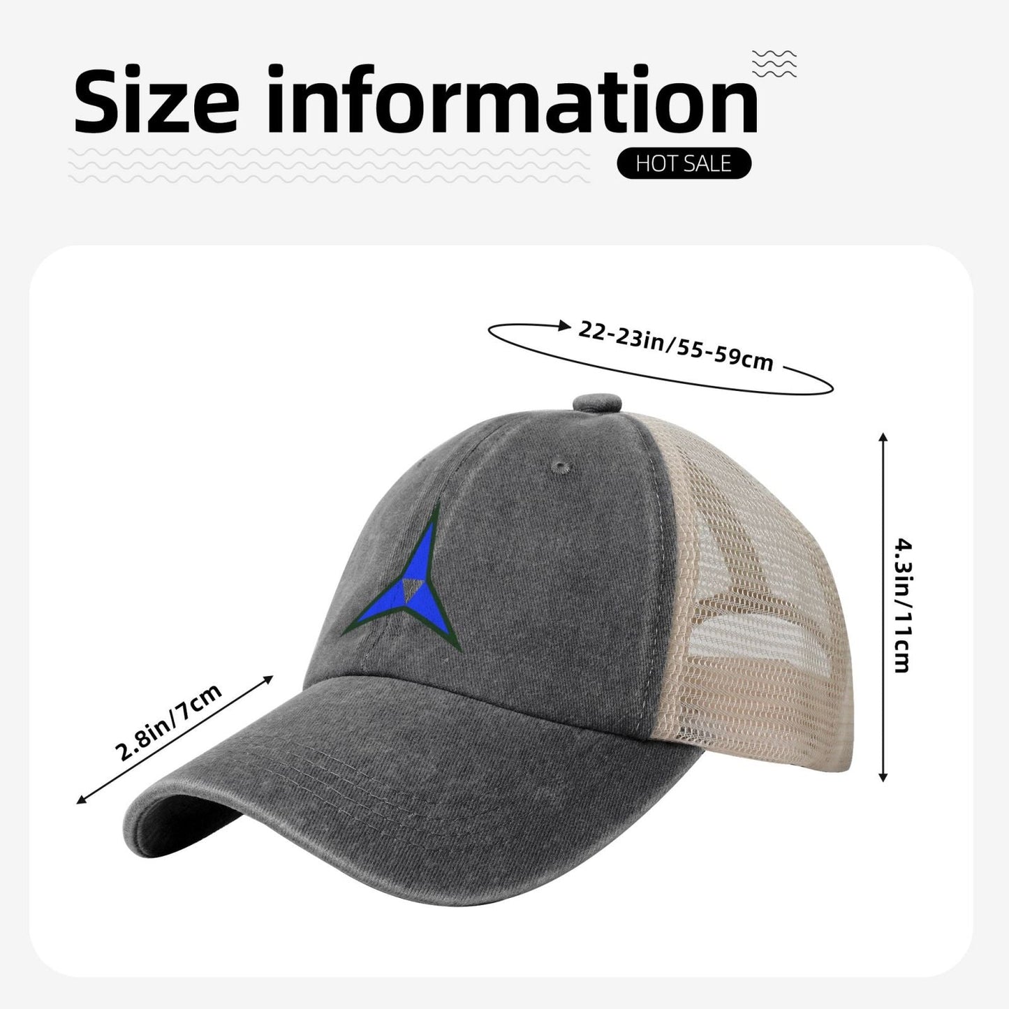 3 Corps Shoulder Sleeve Insignia Printed unisex baseball cap adjustable grid baseball cap veteran gift
