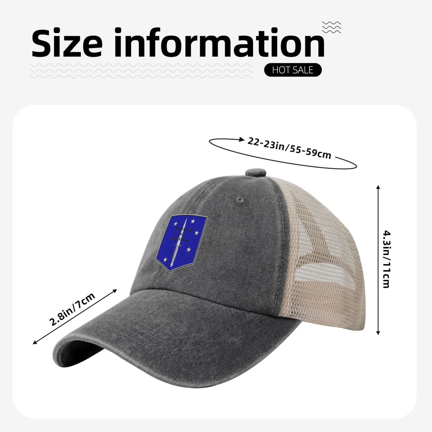 MSOS Insignia Printed unisex baseball cap adjustable grid baseball cap veteran gift