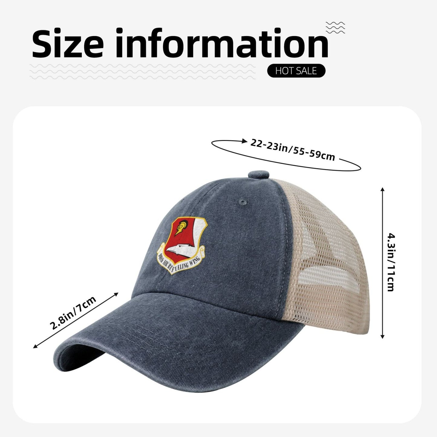 940th Air Refueling Wing Printed unisex baseball cap adjustable grid baseball cap veteran gift