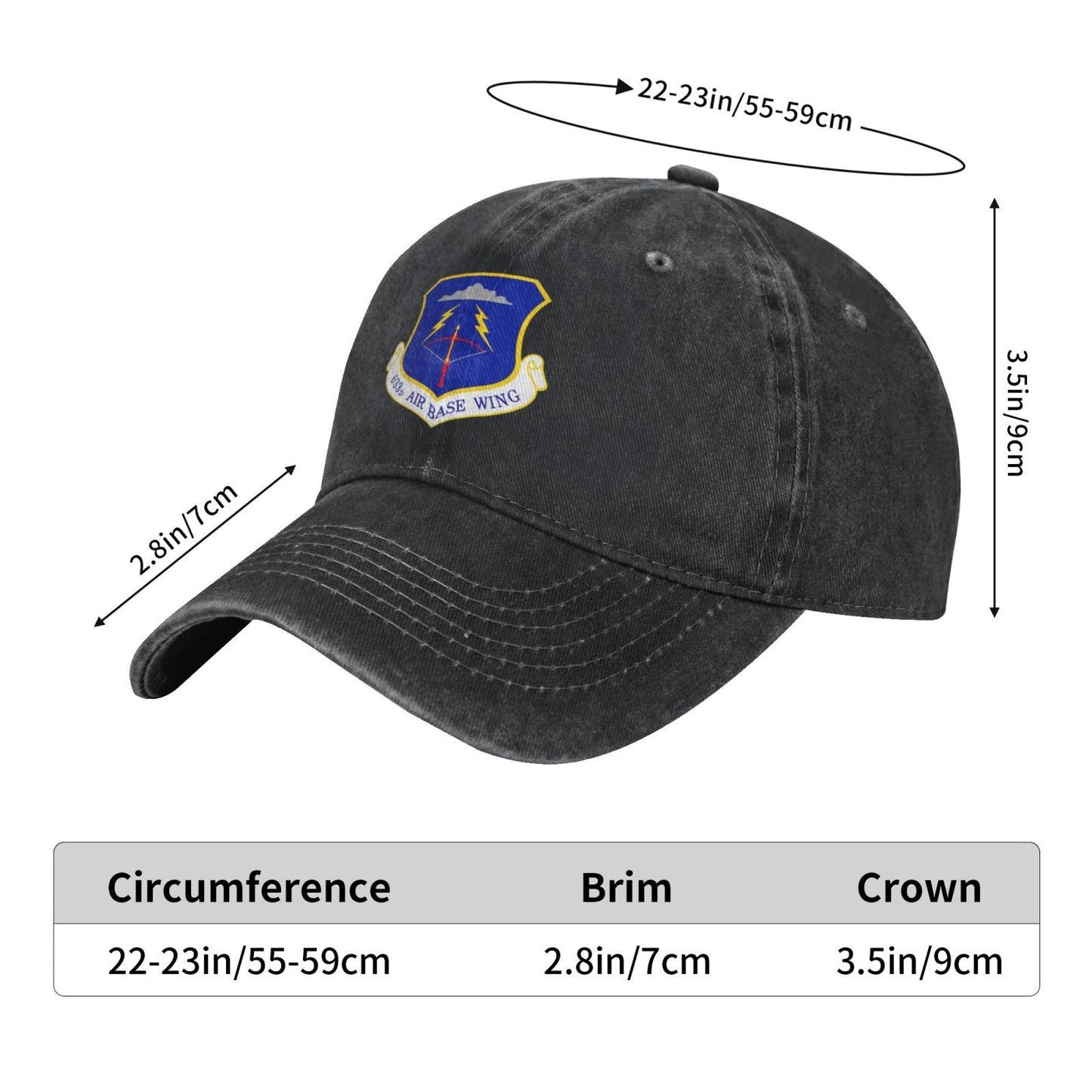 633d Air Base Wing Printing unisex baseball cap adjustable cap veteran gift