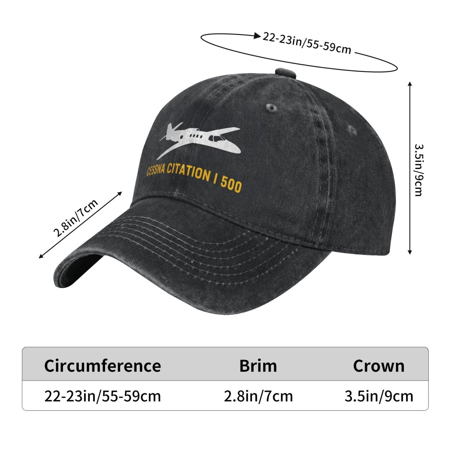 Cessna Citation I 500 Printing unisex baseball cap adjustable hats Outdoor leisure hat veteran gift