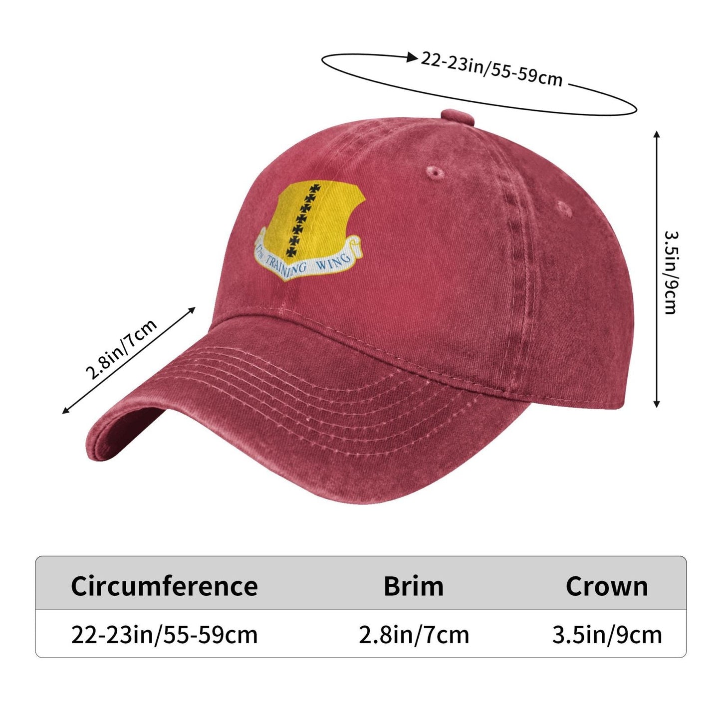 17th_Training_Wing.svg Printing unisex baseball cap adjustable cap veteran gift