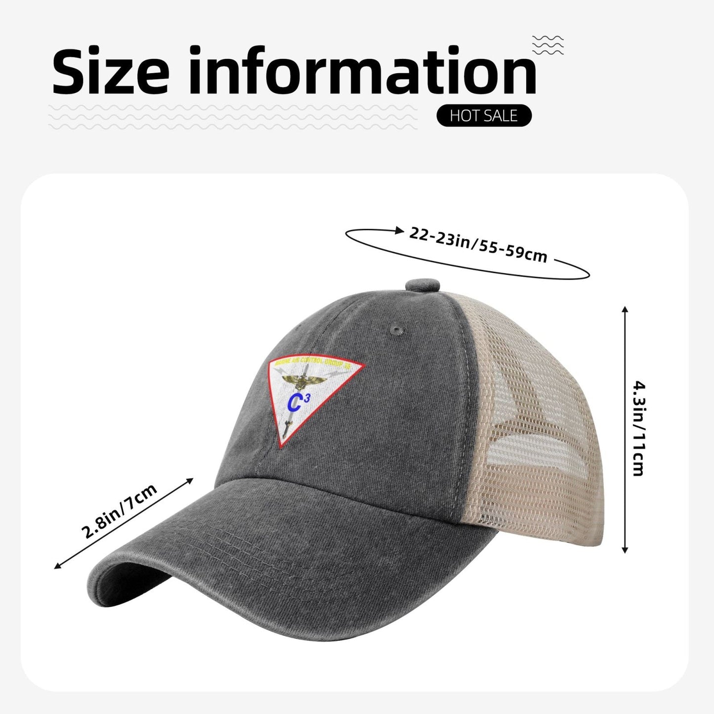 MACG 38 Insignia Printed unisex baseball cap adjustable grid baseball cap veteran gift