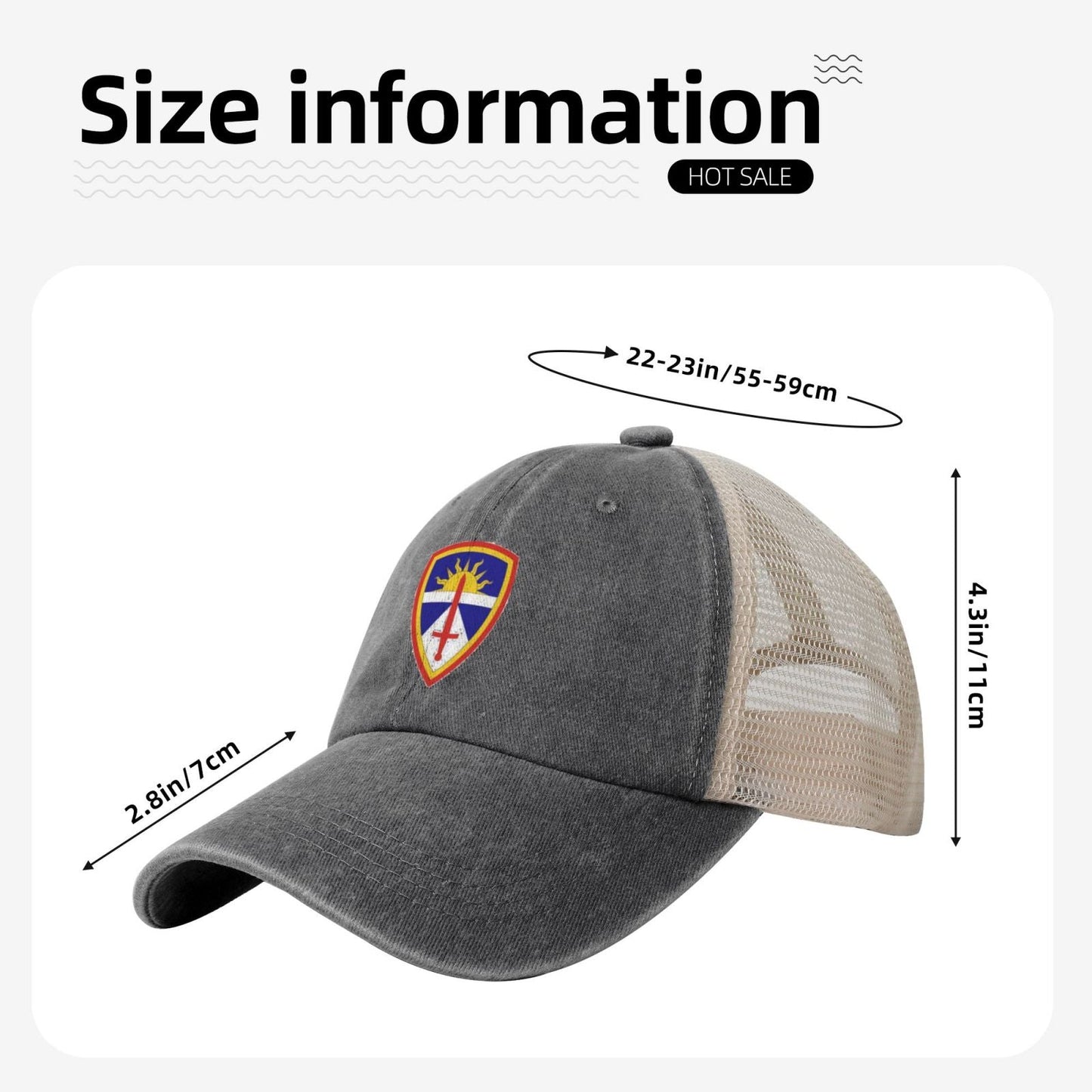United States Army Test And Evaluation Command SSI Printed unisex baseball cap adjustable grid baseball cap veteran gift