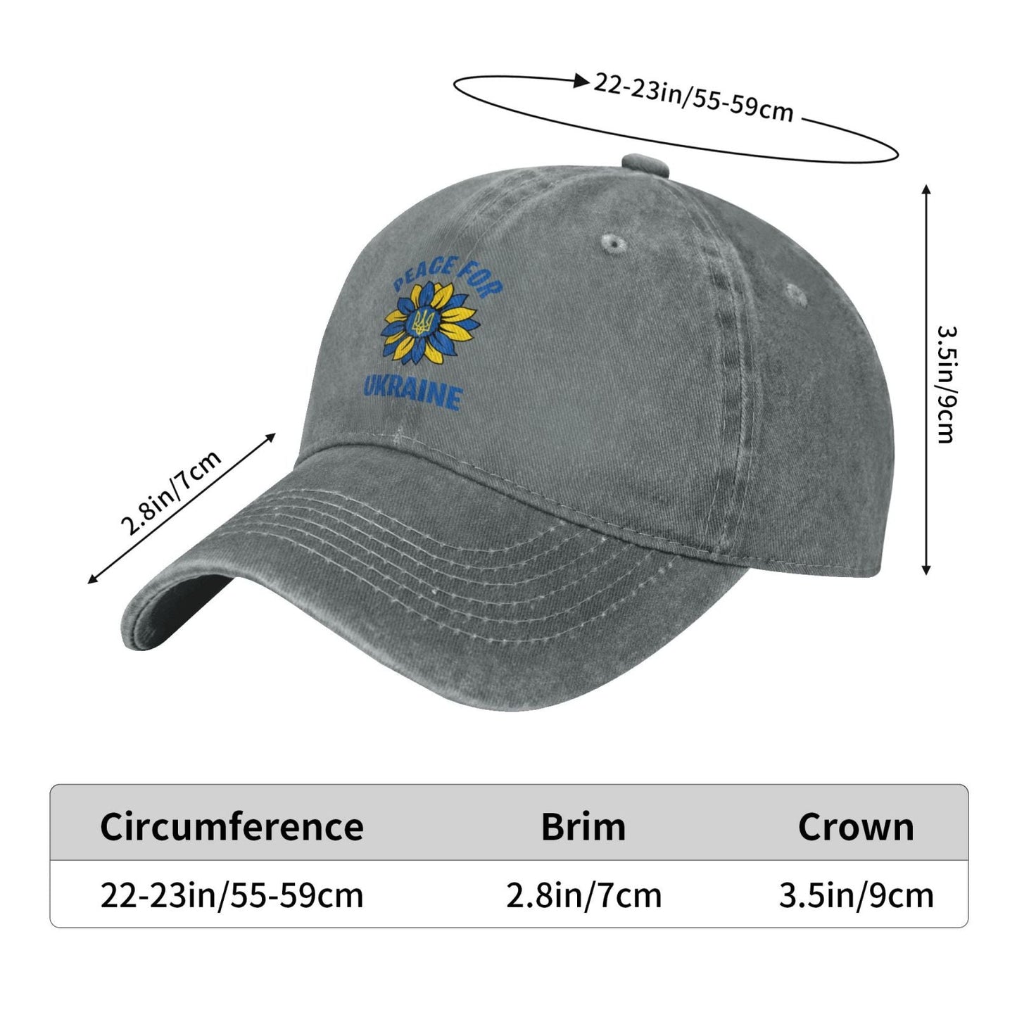 Sunflower Ukrainian Flag Printed unisex baseball cap adjustable cap outdoor sunshade trucker hat
