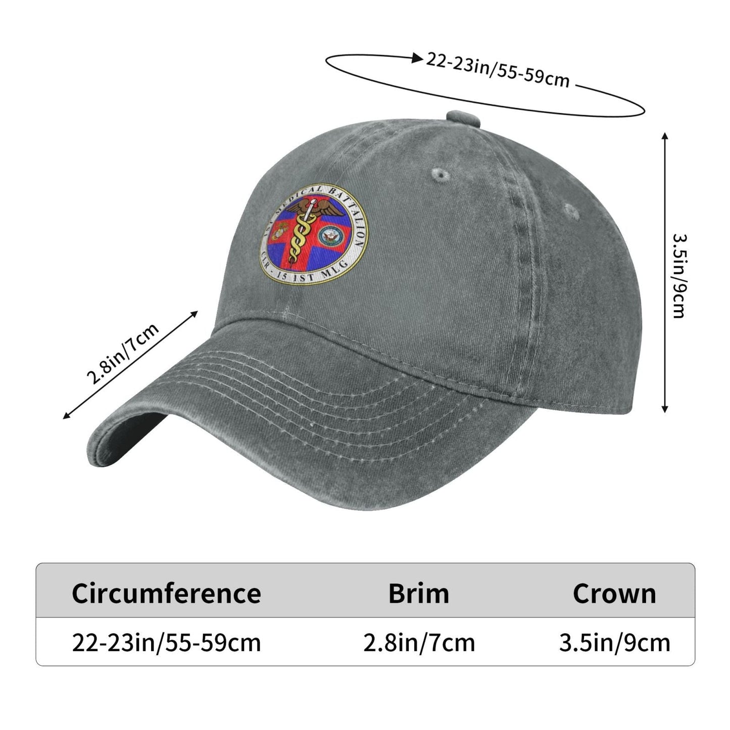 1st Medical Battalion (FtO) Printed unisex baseball cap adjustable cap veteran gift