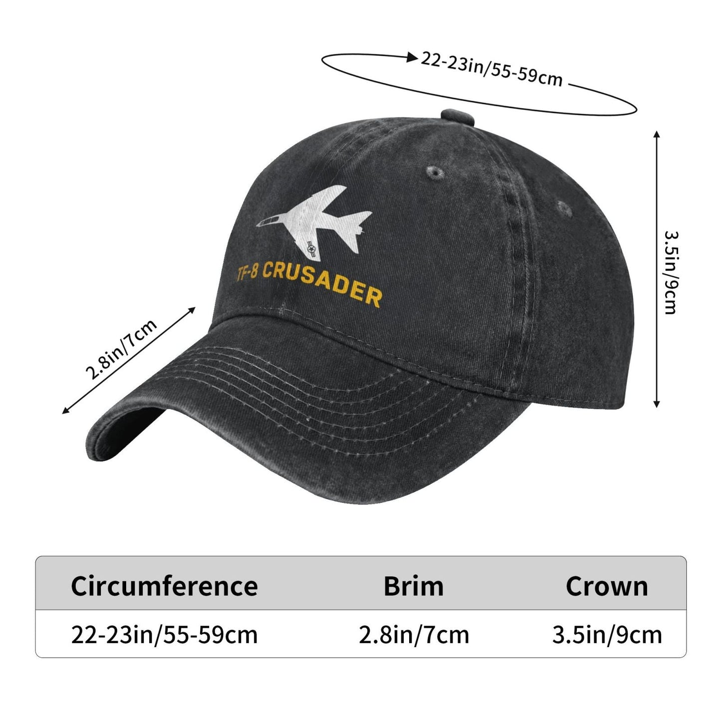 TF-8 Crusader Printing unisex baseball cap adjustable hats Outdoor leisure hat veteran gift
