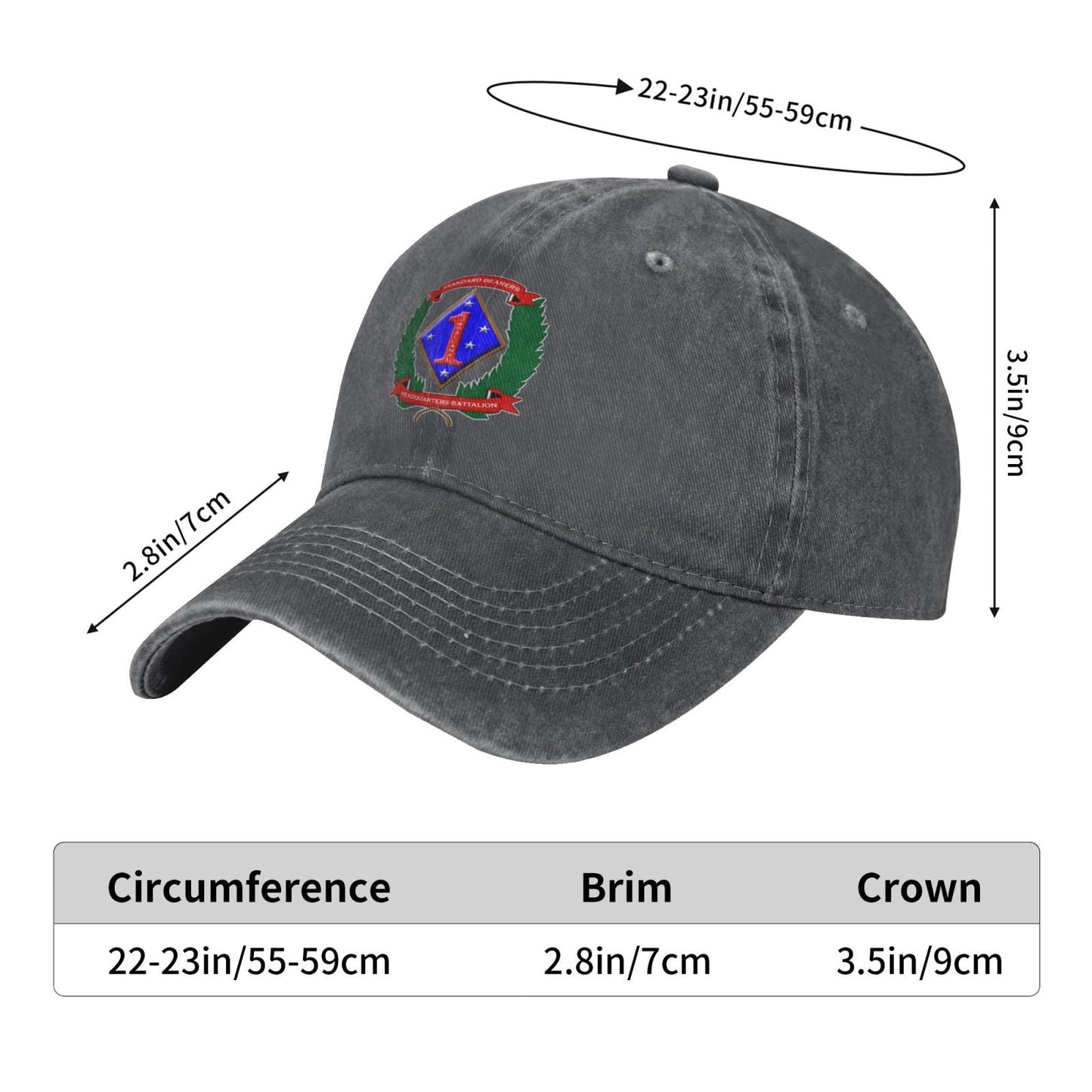 HQBN 1st Marine Division Printed unisex baseball cap adjustable cap veteran gift