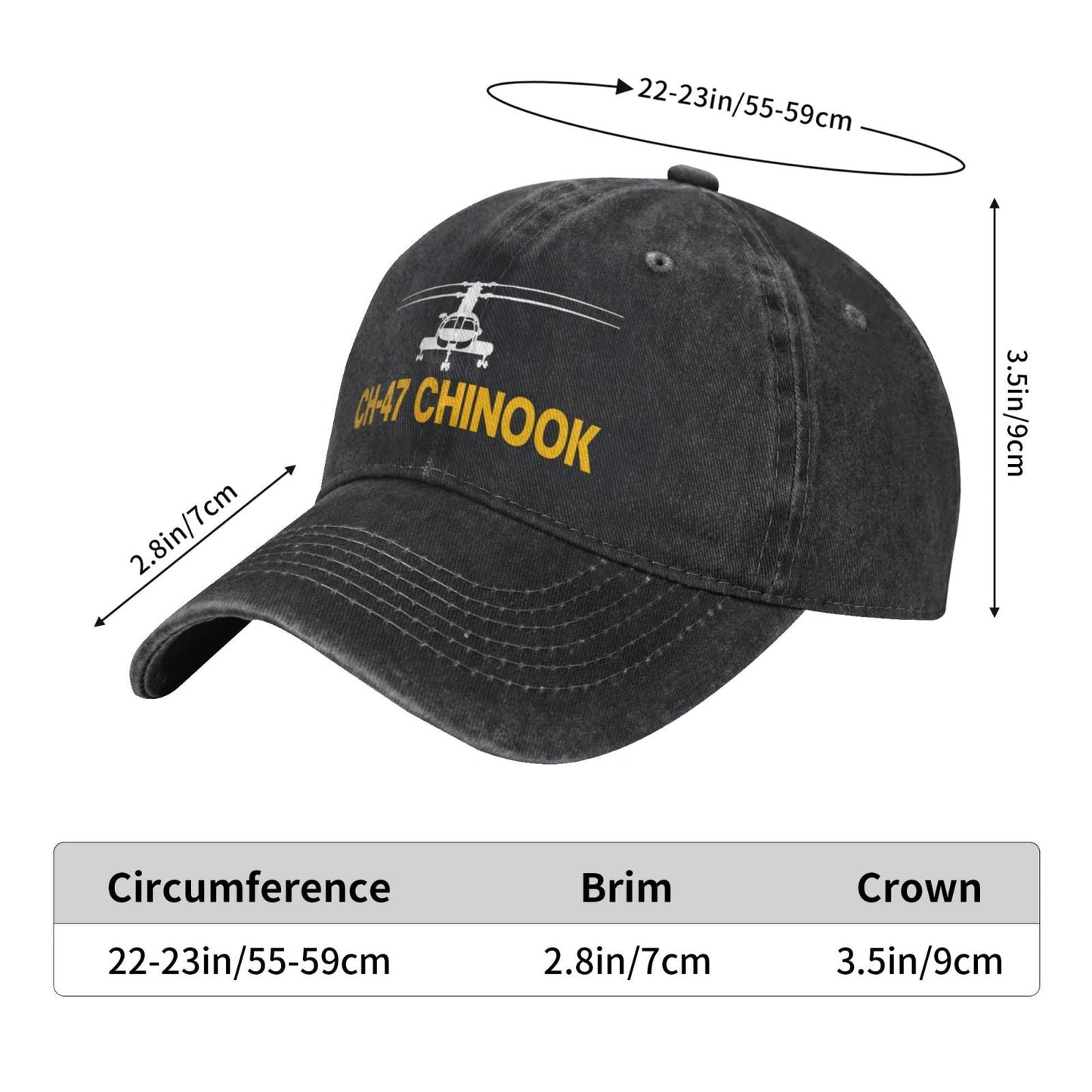 CH-47 CHNOOK Printed unisex baseball cap adjustable cap outdoor casual cap truck driver cap