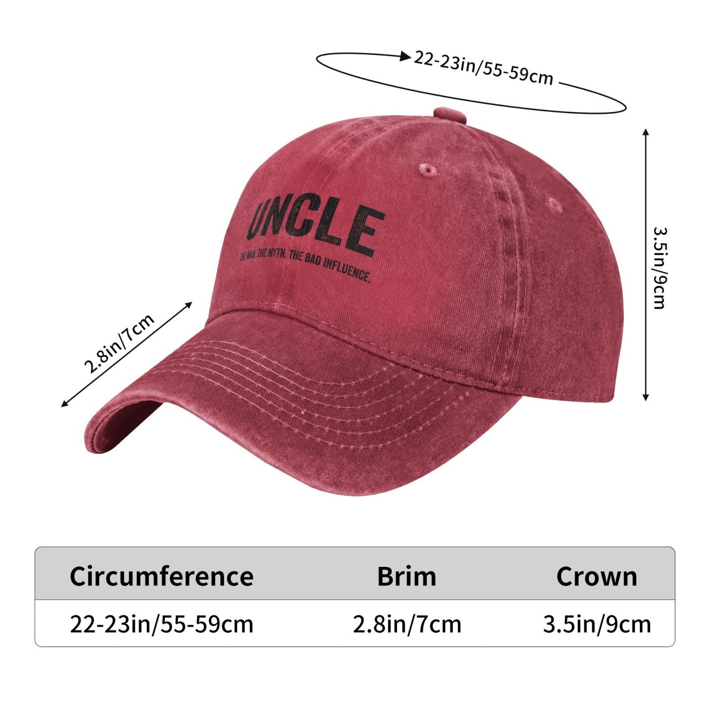 Uncle The Bad Influence Printing unisex baseball cap adjustable hats Outdoor leisure hat trucker cap