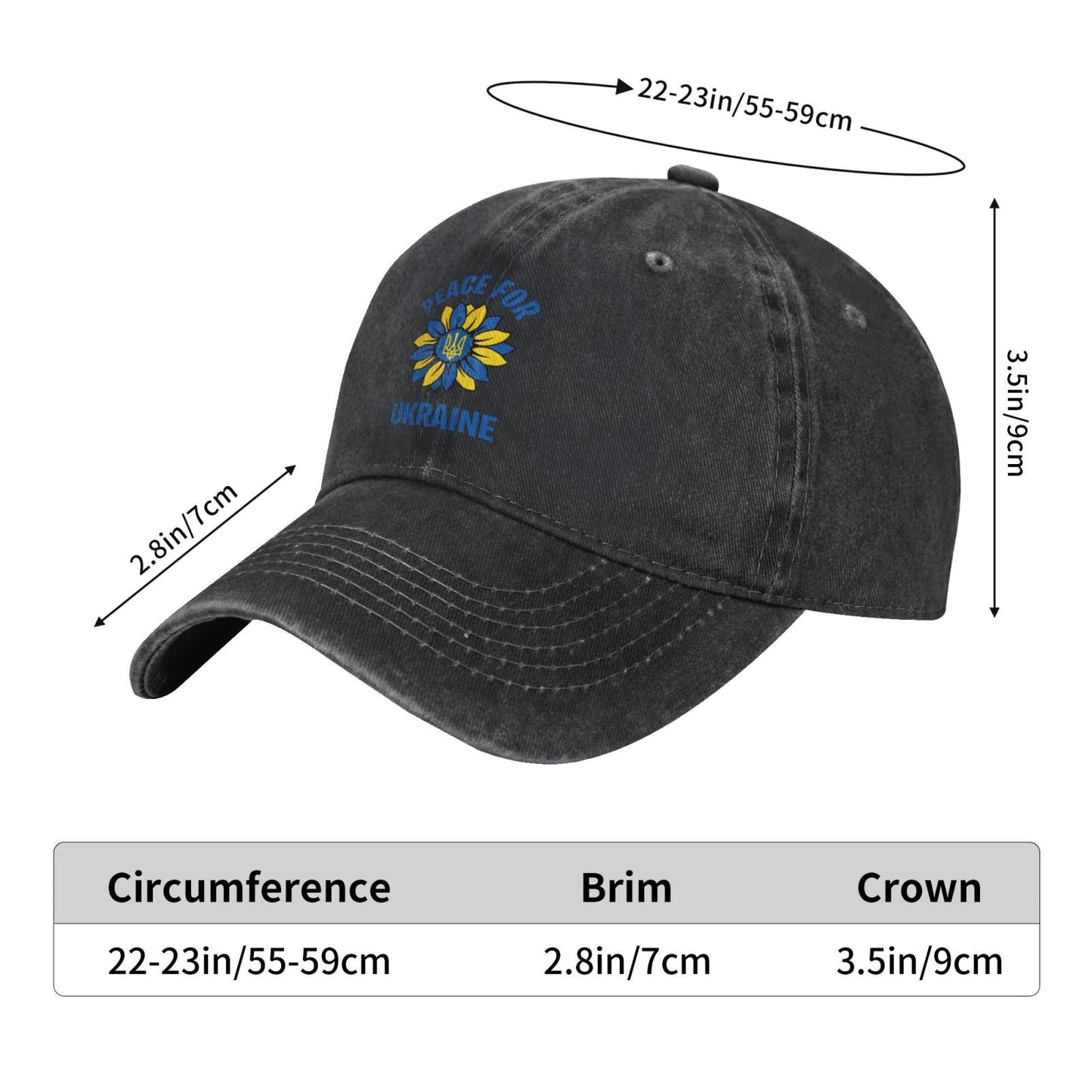 Sunflower Ukrainian Flag Printed unisex baseball cap adjustable cap outdoor sunshade trucker hat