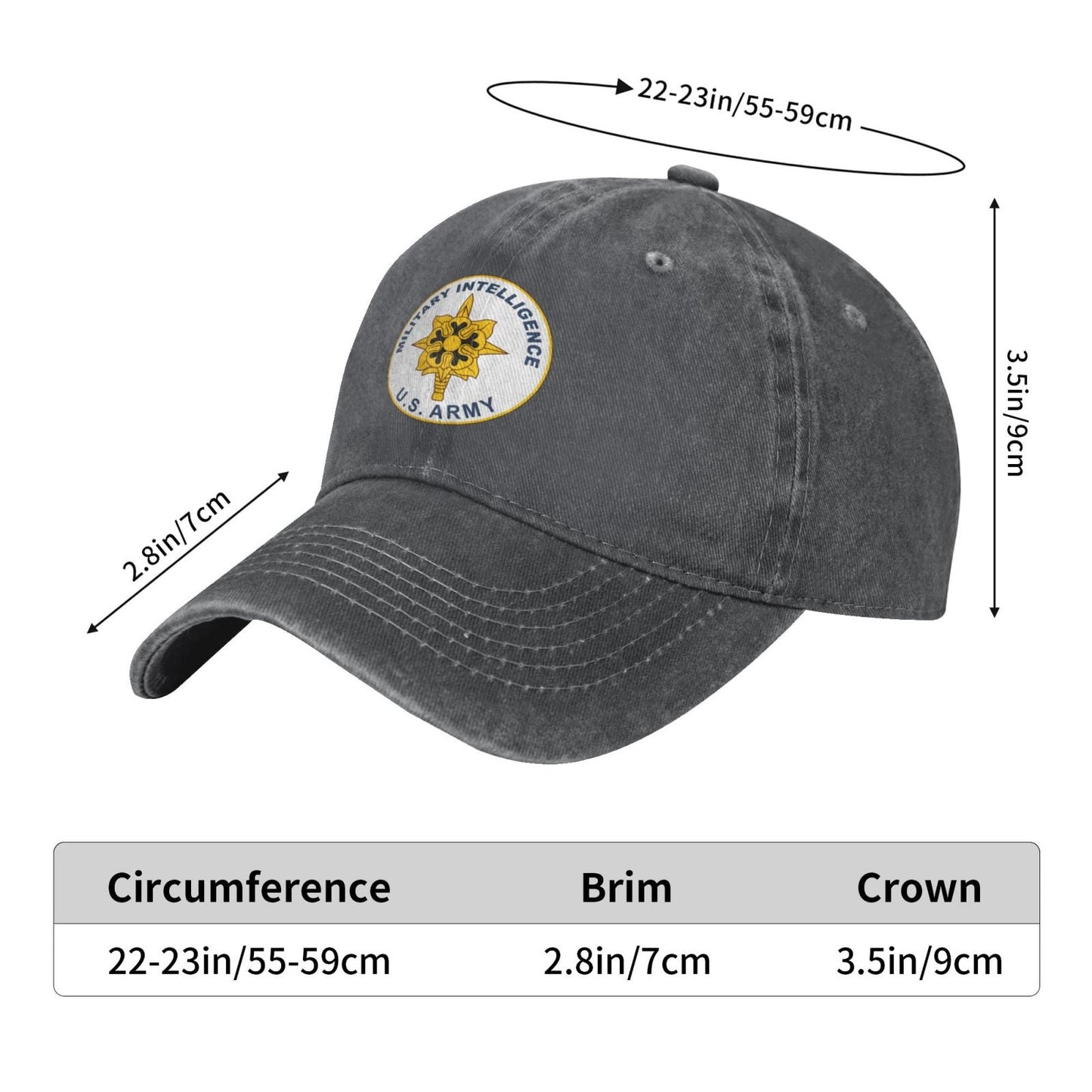 U.S. ARMY MILITARY INTELLIGENCE Printed unisex baseball cap adjustable cap outdoor sunshade trucker hat