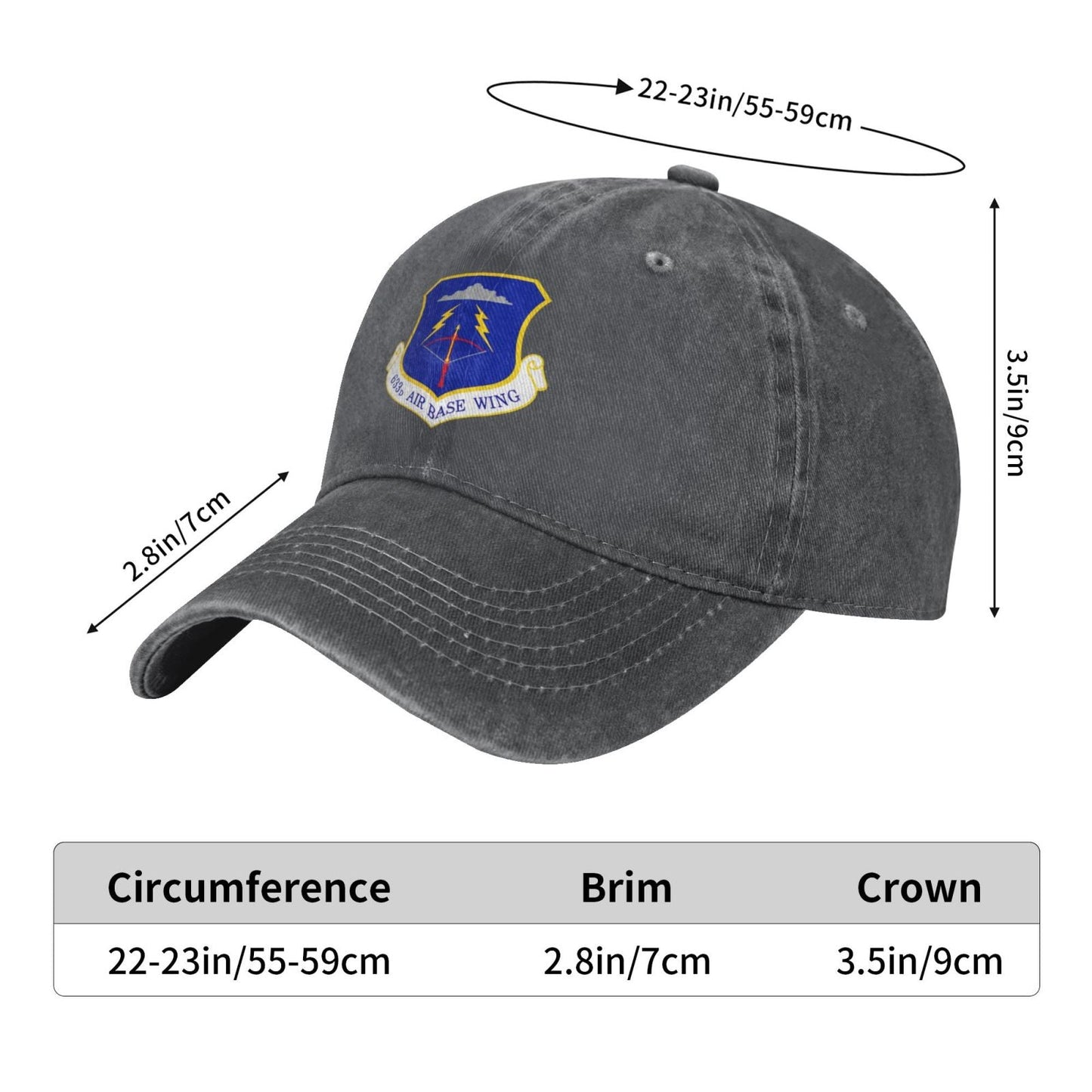633d Air Base Wing Printing unisex baseball cap adjustable cap veteran gift