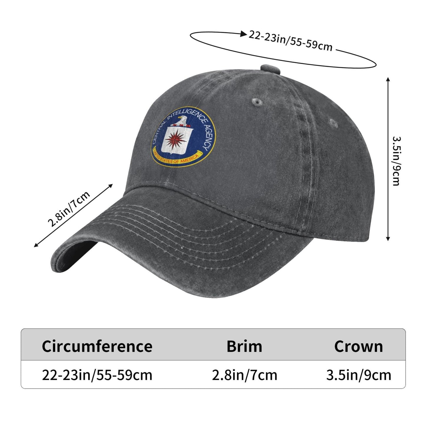 United States CIA Specaal Agent Printing unisex baseball cap adjustable hats veteran gift