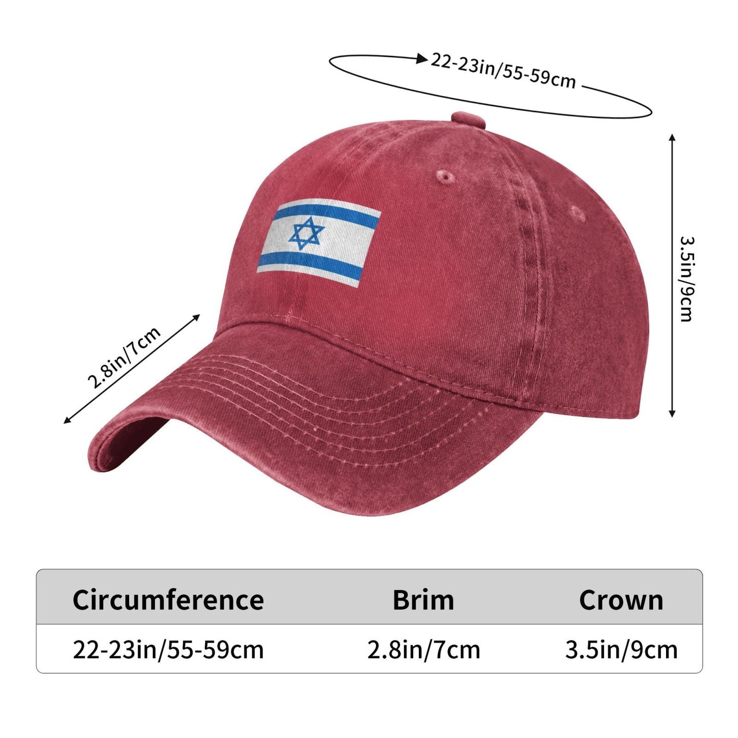 Israeli Star Of David Israel Printed unisex baseball cap adjustable cap outdoor sunshade trucker hat