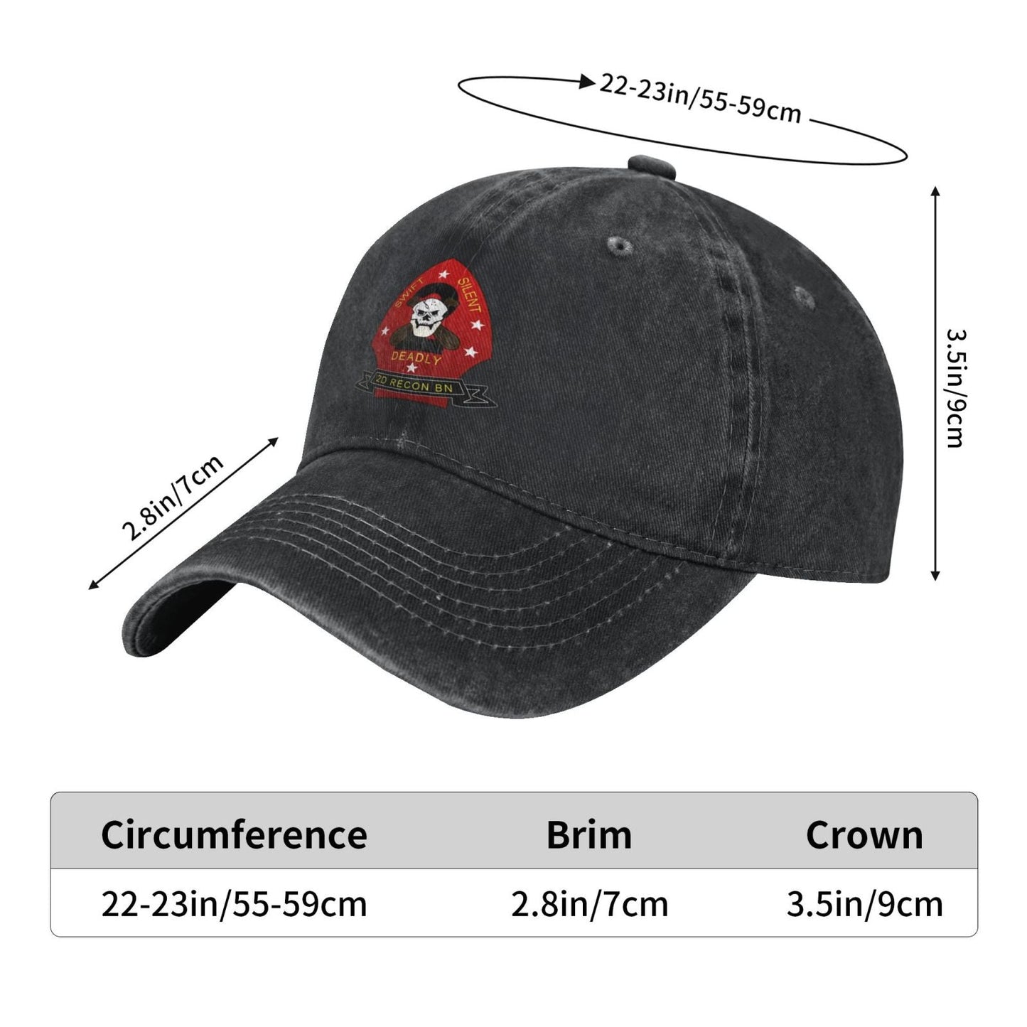 2d Reconnaissance Battalion Insignia Printed unisex baseball cap adjustable cap veteran gift