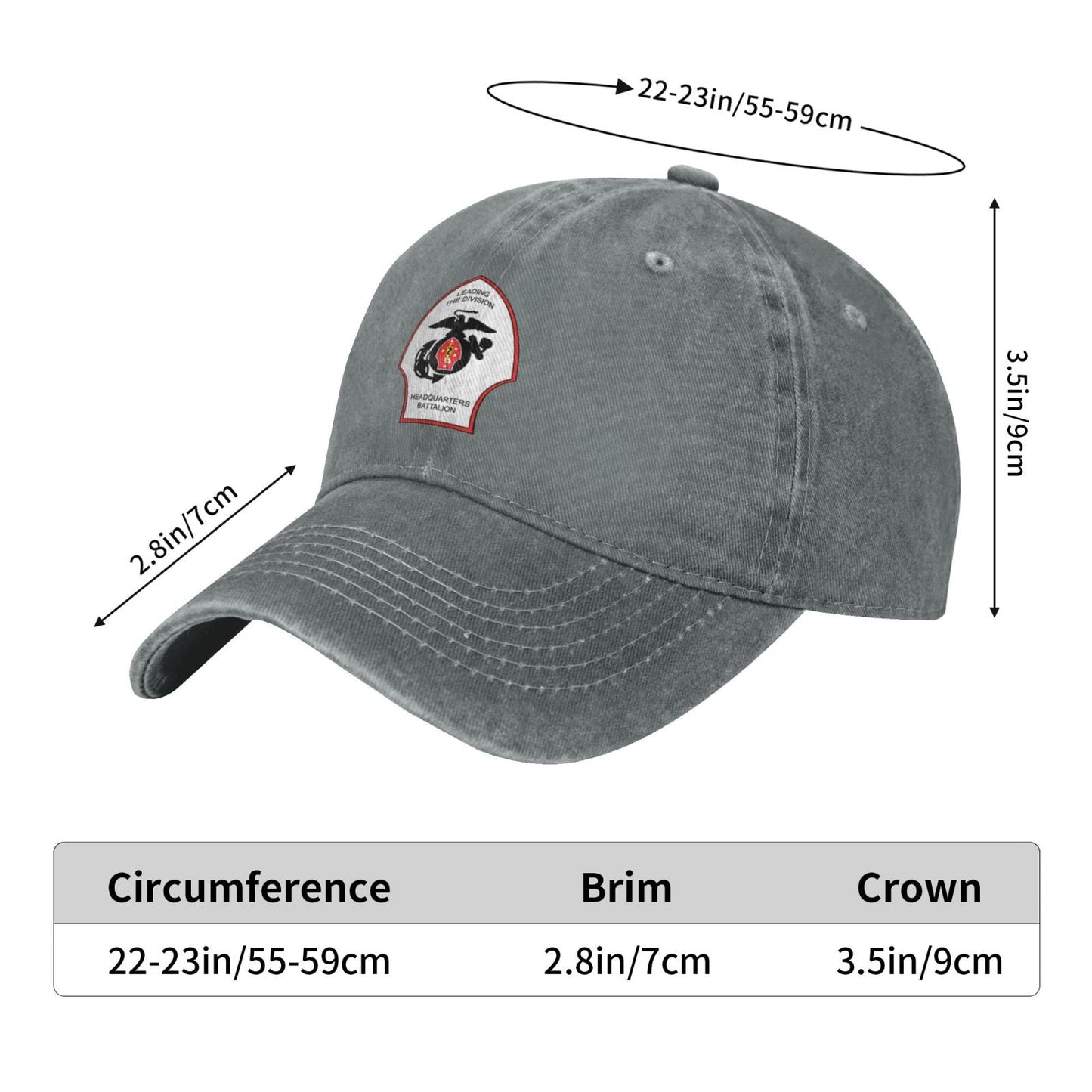 HQBN 2nd Mar Div Printed unisex baseball cap adjustable cap veteran gift
